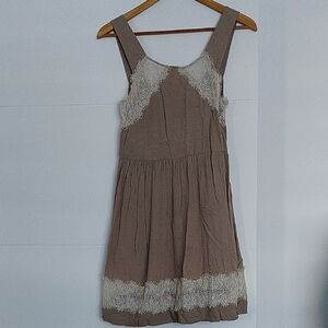 Free People Taupe Textured Top